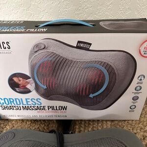 HoMedics Cordless Shiatsu Massage Pillow w/ Heat – Rechargeable